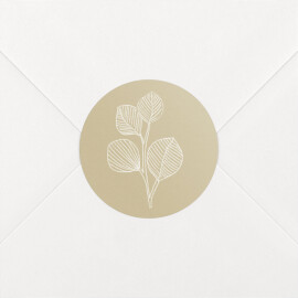 Stickers pour enveloppes naissance Envolée d'eucalyptus beige