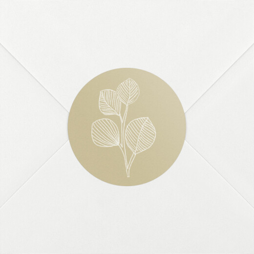 Stickers pour enveloppes naissance Envolée d'eucalyptus beige - Vue 1