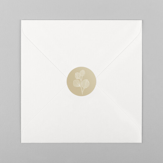 Stickers pour enveloppes naissance Envolée d'eucalyptus beige - Vue 2