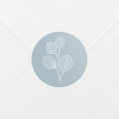 Stickers pour enveloppes naissance bleu envolée d'eucalyptus bleu Stickers pour enveloppes naissance bleu envolée d'eucalyptus bleu