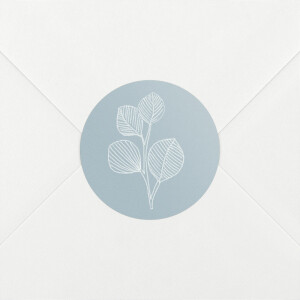 Stickers pour enveloppes naissance Envolée d'eucalyptus bleu