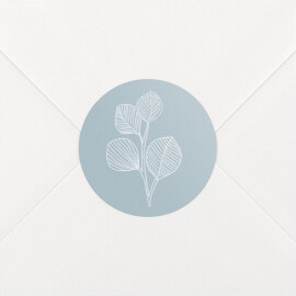 Stickers pour enveloppes naissance Envolée d'eucalyptus bleu