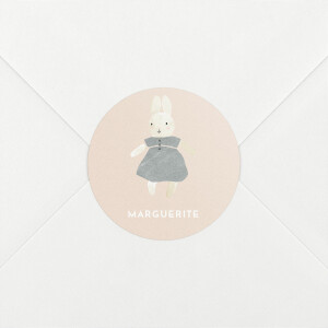 Stickers pour enveloppes naissance Doux rêves (lapin) rose Stickers pour enveloppes naissance Doux rêves (lapin) rose