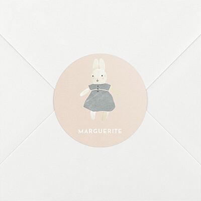 Stickers pour enveloppes naissance rose doux rêves (lapin) rose Stickers pour enveloppes naissance rose doux rêves (lapin) rose