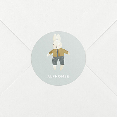 Stickers pour enveloppes naissance bleu doux rêves (lapin) bleu Stickers pour enveloppes naissance bleu doux rêves (lapin) bleu