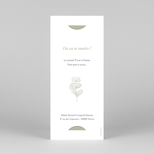Save the Date Envolée d'eucalyptus (photomaton) vert - Vue 4 Save the Date Envolée d'eucalyptus (photomaton) vert - Vue 4