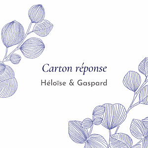 Carton réponse mariage mr & mrs clynk envolée d'eucalyptus bleu Carton réponse mariage mr & mrs clynk envolée d'eucalyptus bleu