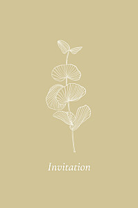 Carton d'invitation mariage beige envolée d'eucalyptus (portrait) beige Carton d'invitation mariage beige envolée d'eucalyptus (portrait) beige