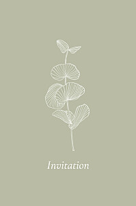 Carton d'invitation mariage traditionnel envolée d'eucalyptus (portrait) vert Carton d'invitation mariage traditionnel envolée d'eucalyptus (portrait) vert
