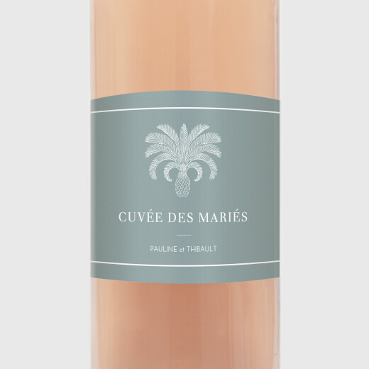 Étiquette de bouteille mariage Oiseau de paradis bleu - Vue 1 Étiquette de bouteille mariage Oiseau de paradis bleu - Vue 1