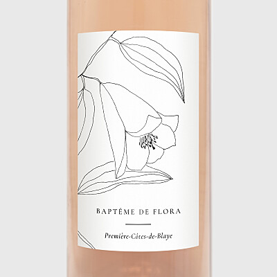 Étiquette de bouteille baptême poésie amoureuse blanc Étiquette de bouteille baptême poésie amoureuse blanc