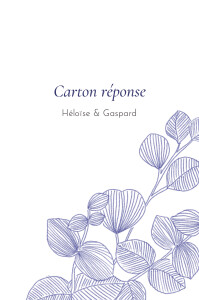 Carton réponse mariage Envolée d'Eucalyptus bleu Carton réponse mariage Envolée d'Eucalyptus bleu