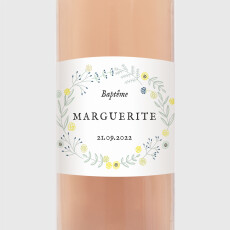 Étiquette de bouteille baptême Douceur Champêtre vert Étiquette de bouteille baptême Douceur Champêtre vert
