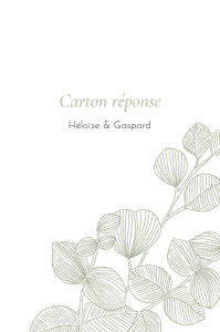 Carton réponse mariage Envolée d'eucalyptus vert Carton réponse mariage Envolée d'eucalyptus vert