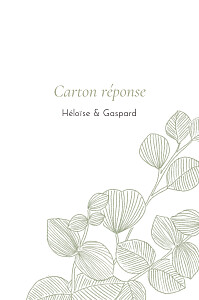 Carton réponse mariage vert envolée d'eucalyptus vert Carton réponse mariage vert envolée d'eucalyptus vert