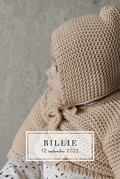 Faire-part de naissance petite étiquette (portrait) blanc Faire-part de naissance petite étiquette (portrait) blanc