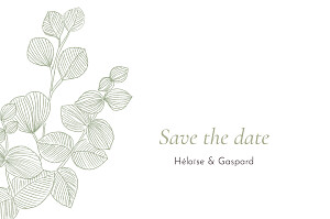 Save the date envolée d'eucalyptus vert Save the date envolée d'eucalyptus vert