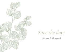 Save the Date Envolée d'eucalyptus vert