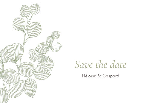 Save the Date Envolée d'eucalyptus vert - Recto Save the Date Envolée d'eucalyptus vert - Recto