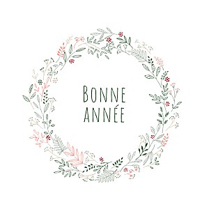Carte de voeux ronde des prés blanc Carte de voeux ronde des prés blanc