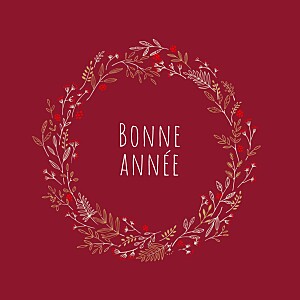 Carte de voeux rouge ronde des prés rouge Carte de voeux rouge ronde des prés rouge