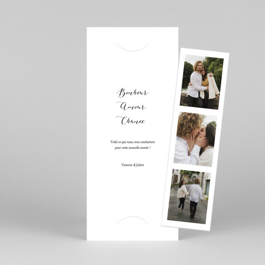 Carte de voeux Swing (photomaton) blanc - Vue 1 Carte de voeux Swing (photomaton) blanc - Vue 1