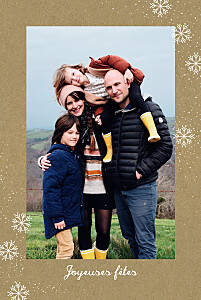 Carte de voeux moderne flocon kraft Carte de voeux moderne flocon kraft
