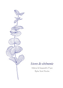 Livret de messe mariage envolée d'eucalyptus bleu Livret de messe mariage envolée d'eucalyptus bleu