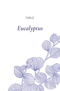 Marque-table mariage bleu envolée d'eucalyptus bleu Marque-table mariage bleu envolée d'eucalyptus bleu