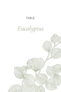 Marque-table mariage Envolée d'eucalyptus vert
