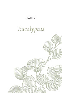 Marque-table mariage classique envolée d'eucalyptus vert Marque-table mariage classique envolée d'eucalyptus vert