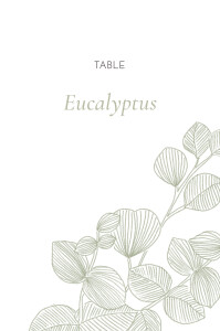 Marque-table mariage Envolée d'eucalyptus vert Marque-table mariage Envolée d'eucalyptus vert