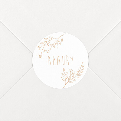 Stickers pour enveloppes naissance rose ronde des prés rose poudré Stickers pour enveloppes naissance rose ronde des prés rose poudré