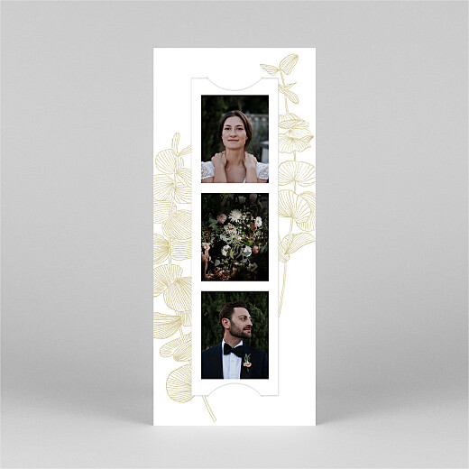 Carte de remerciement mariage Envolée d'eucalyptus (photomaton) ocre - Vue 2 Carte de remerciement mariage Envolée d'eucalyptus (photomaton) ocre - Vue 2