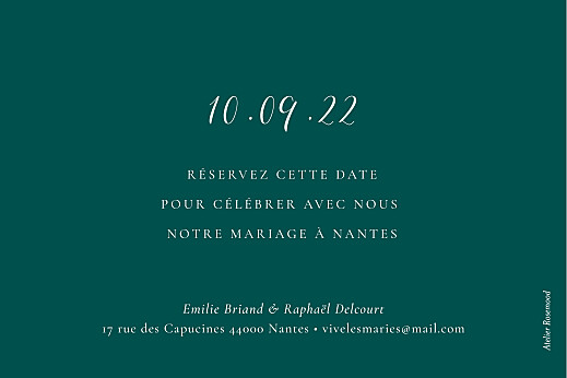 Save the Date Ronde des prés vert - Verso Save the Date Ronde des prés vert - Verso