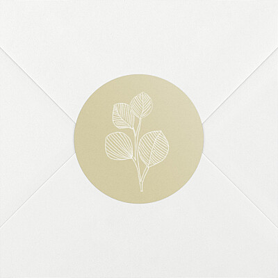 Stickers pour enveloppes mariage beige envolée d'eucalyptus ocre Stickers pour enveloppes mariage beige envolée d'eucalyptus ocre
