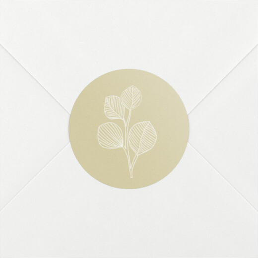 Stickers pour enveloppes mariage Envolée d'Eucalyptus ocre - Vue 1