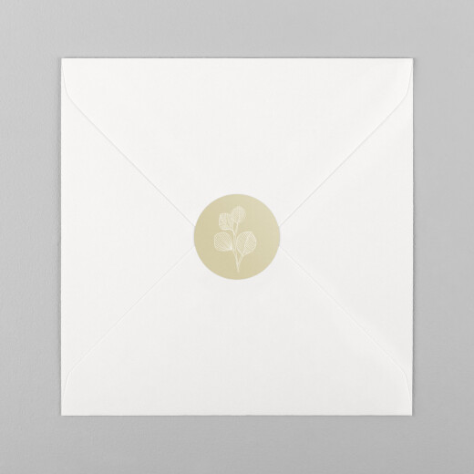 Stickers pour enveloppes mariage Envolée d'Eucalyptus ocre - Vue 2