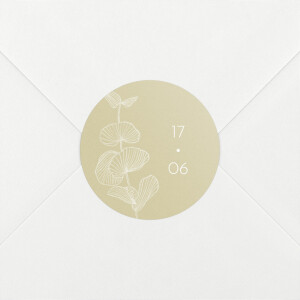 Stickers pour enveloppes mariage Envolée d'Eucalyptus ocre