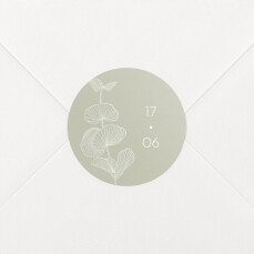 Stickers pour enveloppes mariage Envolée d'Eucalyptus vert