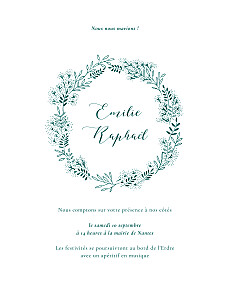 Faire-part de mariage classique ronde des prés vert Faire-part de mariage classique ronde des prés vert