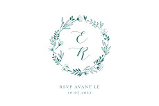 Carton réponse mariage Ronde des prés (paysage) vert Carton réponse mariage Ronde des prés (paysage) vert