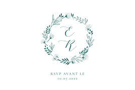 Carton réponse mariage Ronde des prés (paysage) vert
