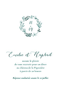 Carton d'invitation mariage traditionnel ronde des prés vert Carton d'invitation mariage traditionnel ronde des prés vert