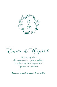 Carton d'invitation mariage Ronde des prés vert