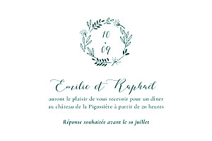 Carton d'invitation mariage traditionnel ronde des prés (paysage) vert Carton d'invitation mariage traditionnel ronde des prés (paysage) vert