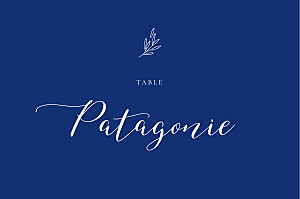 Marque-table mariage bleu ronde des prés bleu Marque-table mariage bleu ronde des prés bleu
