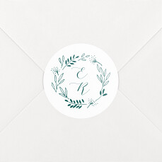 Stickers pour enveloppes mariage Ronde des prés (initiales) vert