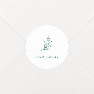 Stickers pour enveloppes mariage Ronde des prés (date) vert