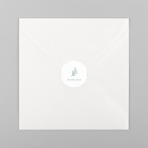 Stickers pour enveloppes mariage Ronde des prés (date) vert - Vue 2
